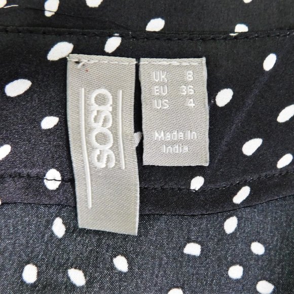 ASOS Women Shirt Black White 4 - Picture 4 of 6